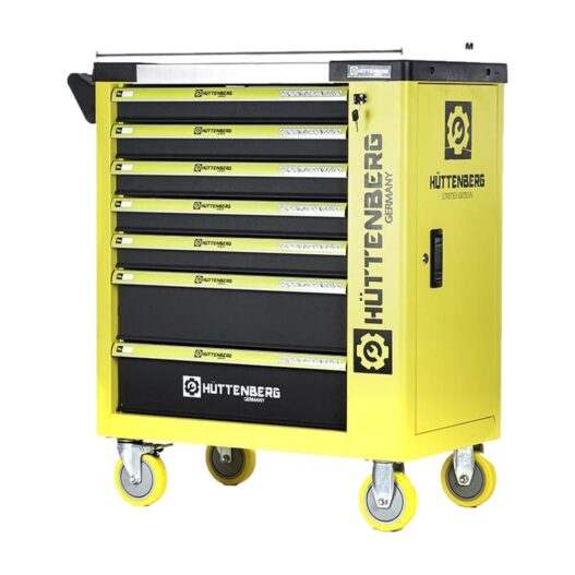 CARRELLO PORTAUTENSILI OFFICINA 7 CASSETTI 5 COMPLETI DI UTENSILI CON SPORTELLO LATERALE PIANALE IN ACCIAIO