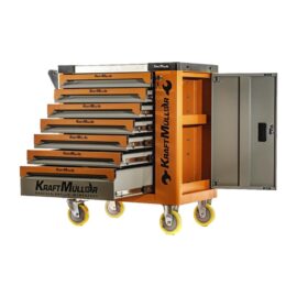CARRELLO PORTAUTENSILI OFFICINA 7 CASSETTI 6 COMPLETI DI UTENSILI CON SPORTELLO LATERALE KRAFT MULLER (2)
