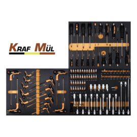 CARRELLO PORTAUTENSILI OFFICINA 7 CASSETTI 6 COMPLETI DI UTENSILI CON SPORTELLO LATERALE KRAFT MULLER (4)