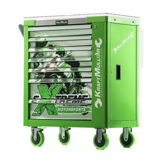 CARRELLO PORTAUTENSILI OFFICINA 7 CASSETTI 7 COMPLETI DI UTENSILI CON SPORTELLO LATERALE KRAFT MULLER (2)