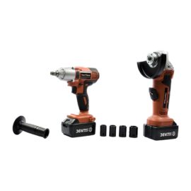 KIT SET SMERIGLIATRICE E AVVITATORE IMPULSI BATTERIE 36 VOLT 2 BATTERIE (3)