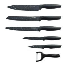 SET COLTELLI ROYALTY LINE RL -MB5 NERO ANTIADERENTE 5 PEZZI PIU' PELAPATATE (2)