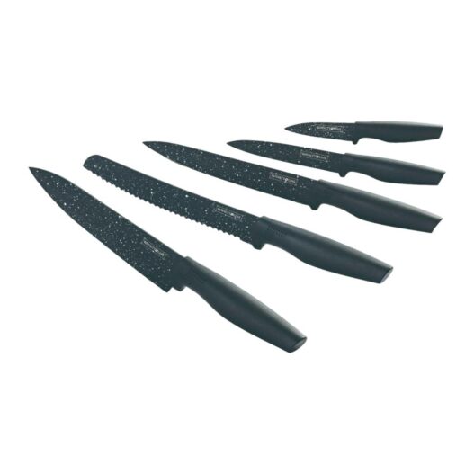 SET COLTELLI ROYALTY LINE RL -MB5 NERO ANTIADERENTE 5 PEZZI PIU' PELAPATATE