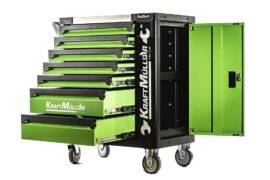 CARRELLO OFFICINA PORTAUTENSILI 7 CASSETTI 6 COMPLETI DI UTENSILI CON SPORTELLO LATERALE kraft muller