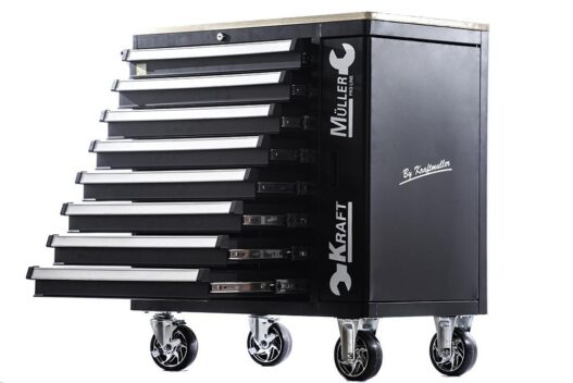 CARRELLO PORTAUTENSILI XXL 8 CASSETTI 7 COMPLETI DI UTENSILI CON DINAMOMETRICA KRAFT MULLER