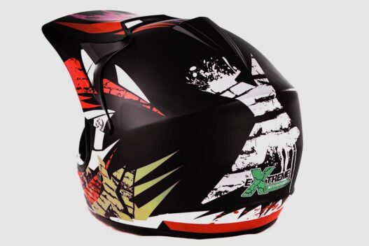 XTREME MOTOSPORT CASCO MOTOCROSS QUAD PIT-BIIKE BAMBINI E RAGAZZI BLACK RED