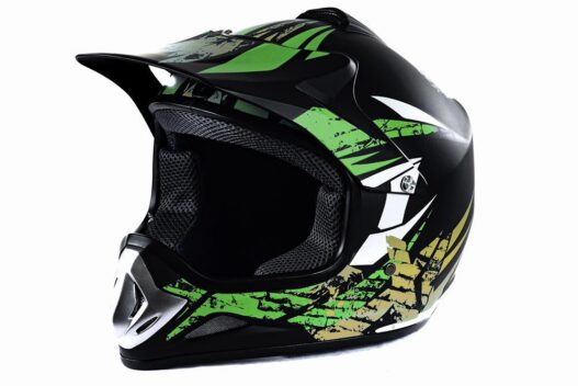 XTREME MOTOSPORT CASCO MOTOCROSS QUAD PIT-BIIKE BAMBINI E RAGAZZI BLACK GREEN