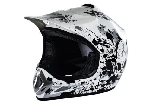 XTREME MOTOSPORT CASCO MOTOCROSS QUAD PIT-BIIKE BAMBINI E RAGAZZI BIANCO
